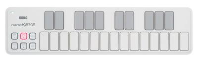 KORG Classic USB MIDI Keyboard nanoKEY2 WH White Music Production DTM Compact Design Makes It Ideal for Carrying Software License Included 25 Keys