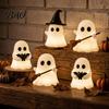 Holiday Ornaments Halloween Luminous Mini Ghost Figurines, Glow in The Dark Cute Creepy Charming Atmosphere Props Miniature Statue for Micro