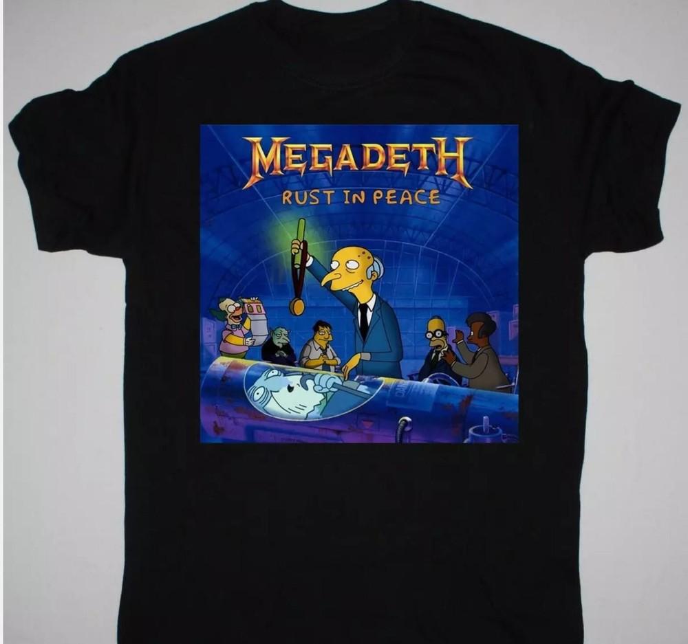 Megadeth Rust In Peace Симпсоны Хлопковая футболка Унисекс Все размеры S-5XL Унисекс Футболка XXL