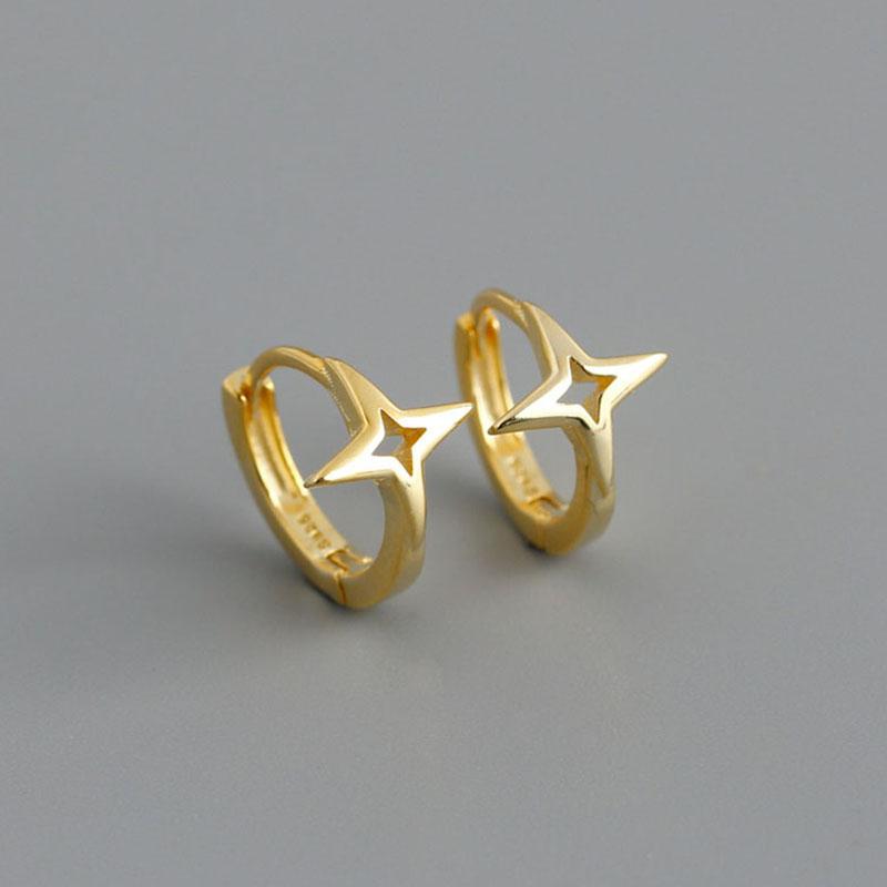

ANENJERY Маленькие серьги-кольца с крестом и звездами, простые французские круглые золотые серьги femme aros mujer золотой
