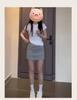 2026 Women's High Waist Gray Bodycon Sports Skirt - Spring/Summer A-line Slimming Casual