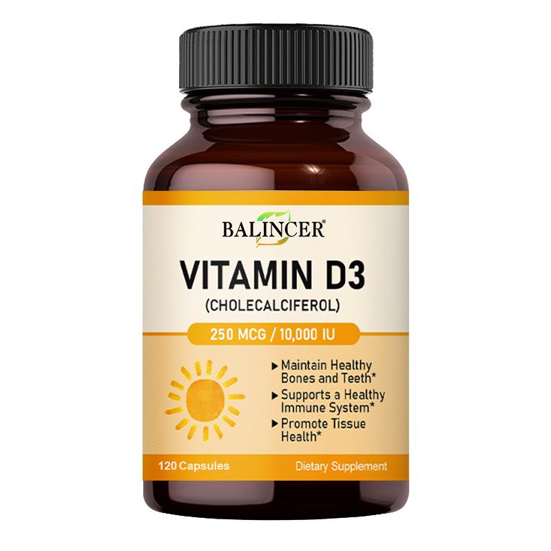 Vitamin D3 (As Cholecalciferol) 10000 IU Dietary Supplement, 120 Capsules Per Bottle 120 Capsules