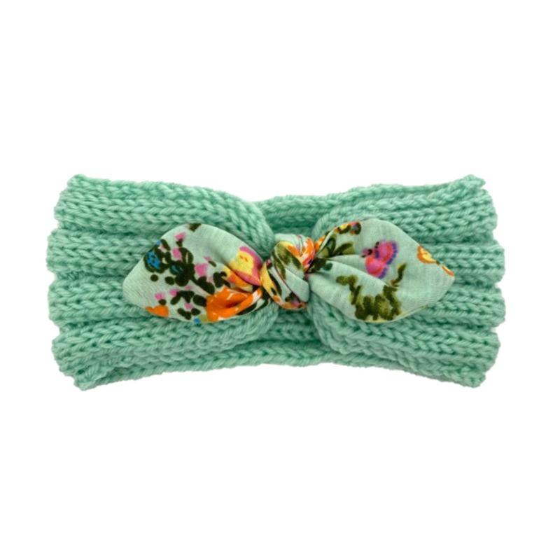 New children's wool headband, printed rabbit ear knitted wool headband baby headband baby headband