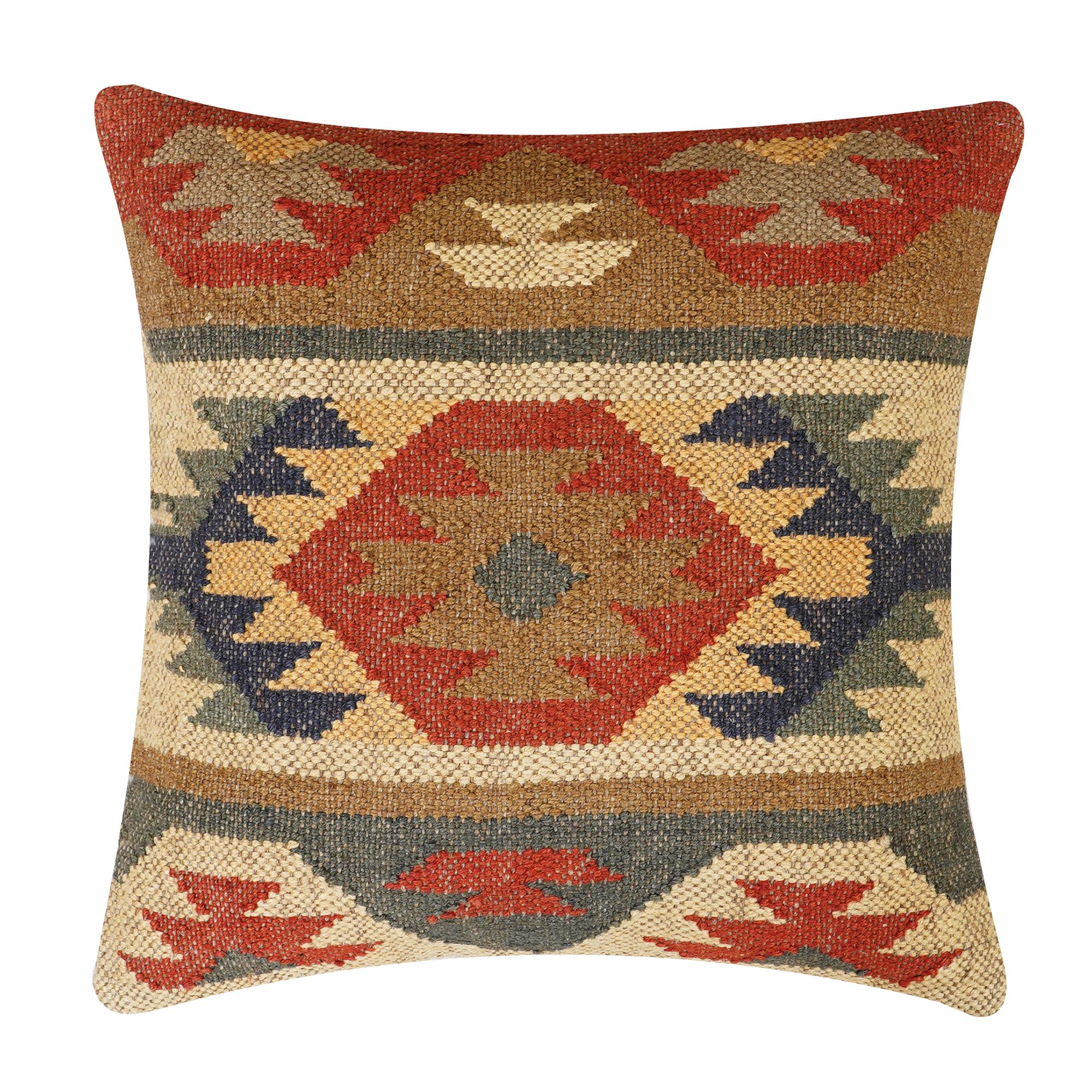 

Вінтажна джутова килимова наволочка – Навахо Південно-західний чохол для подушки, Бохо 18*35 різнокольоровий