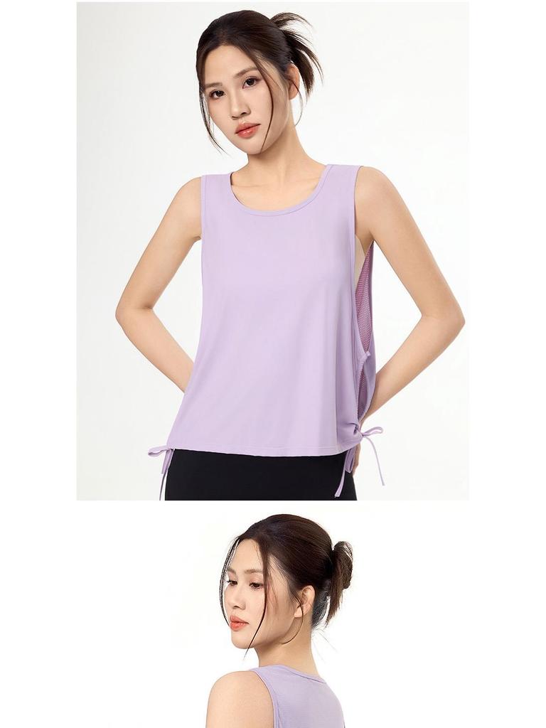 Women's Spring Summer Yoga Running Mesh Tank Top - Quick-Drying, Sleeveless, Loose Fit