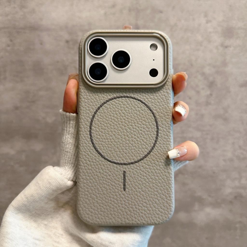 Frosted Leather Texture Magnetic For Magsafe Case For iPhone 17 Air 17E 16 16E 15 14 Plus 13 12 11 Pro Max Luxury TPU Cover