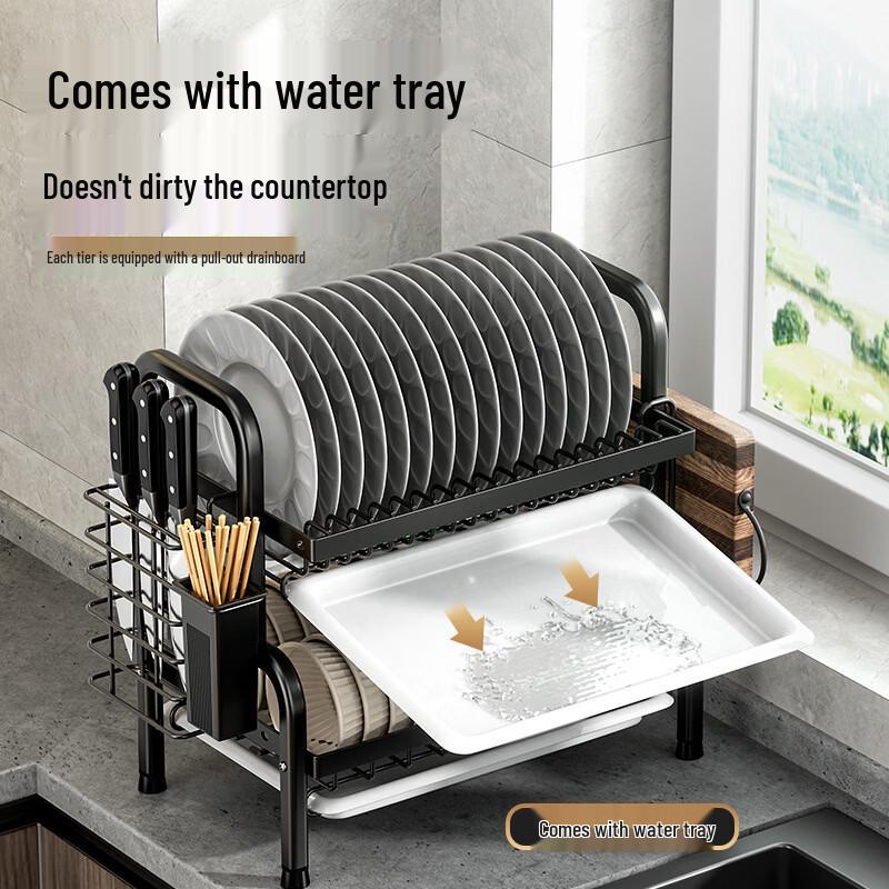 Yuzhuxun Double-Layer Kitchen Storage & Dish Rack
