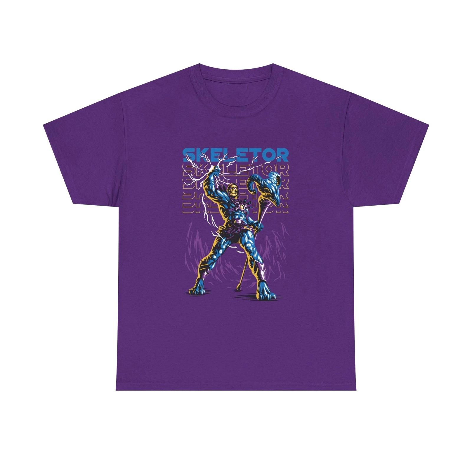 Skeletor Hero Illustration Tee | Retro Fantasy Skeleton Warrior 3XL