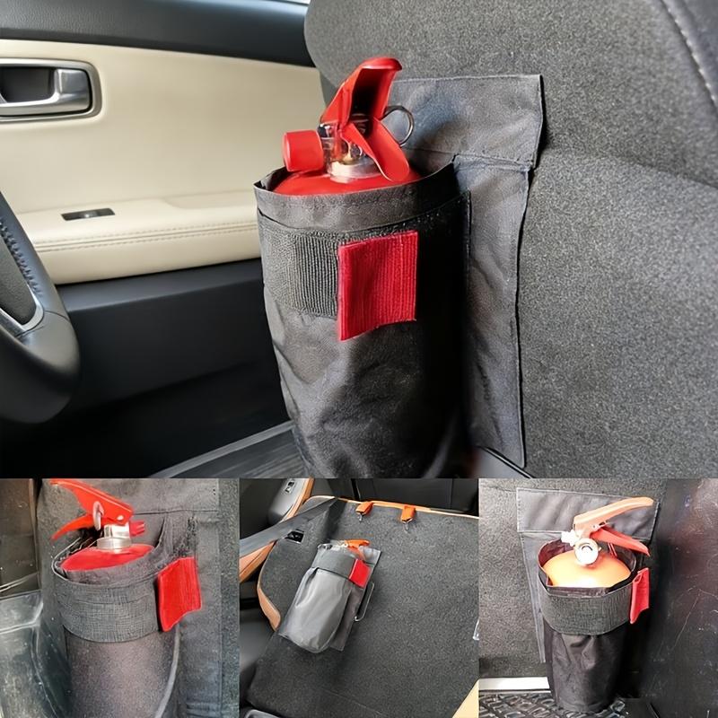 Car Trunk Fire Extinguisher Storage Bag Magic Tape Organizer Holder Pocket Universal