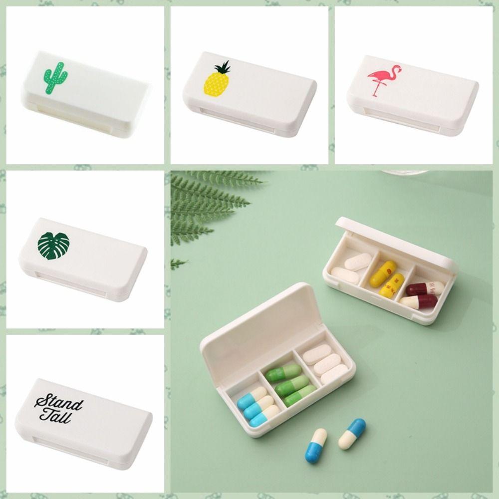 

5pcs 3 Grids Pill Cases Portable Pill Splitters Divider Travel