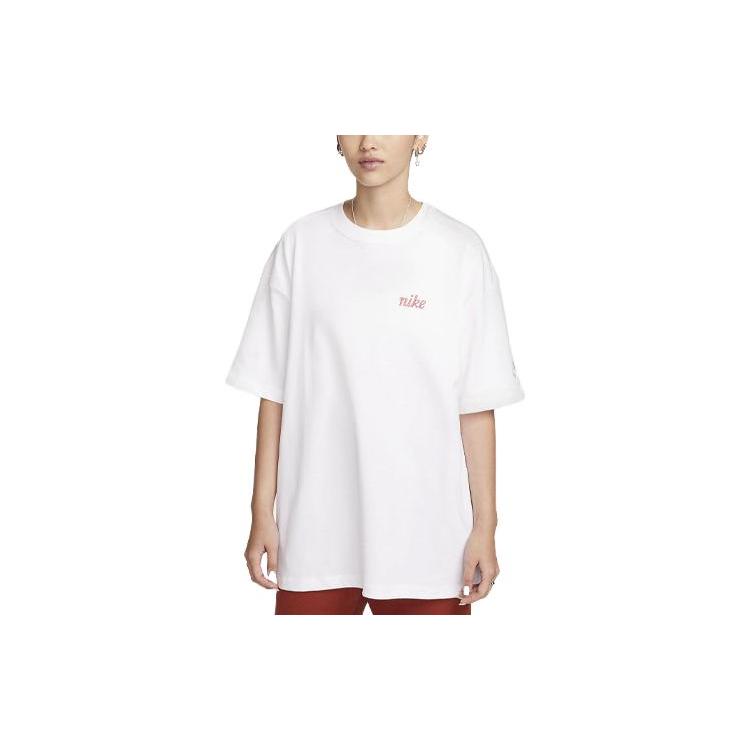 New Nike Drop Shoulder Sleeve T Shirt Women's White HF4752-100