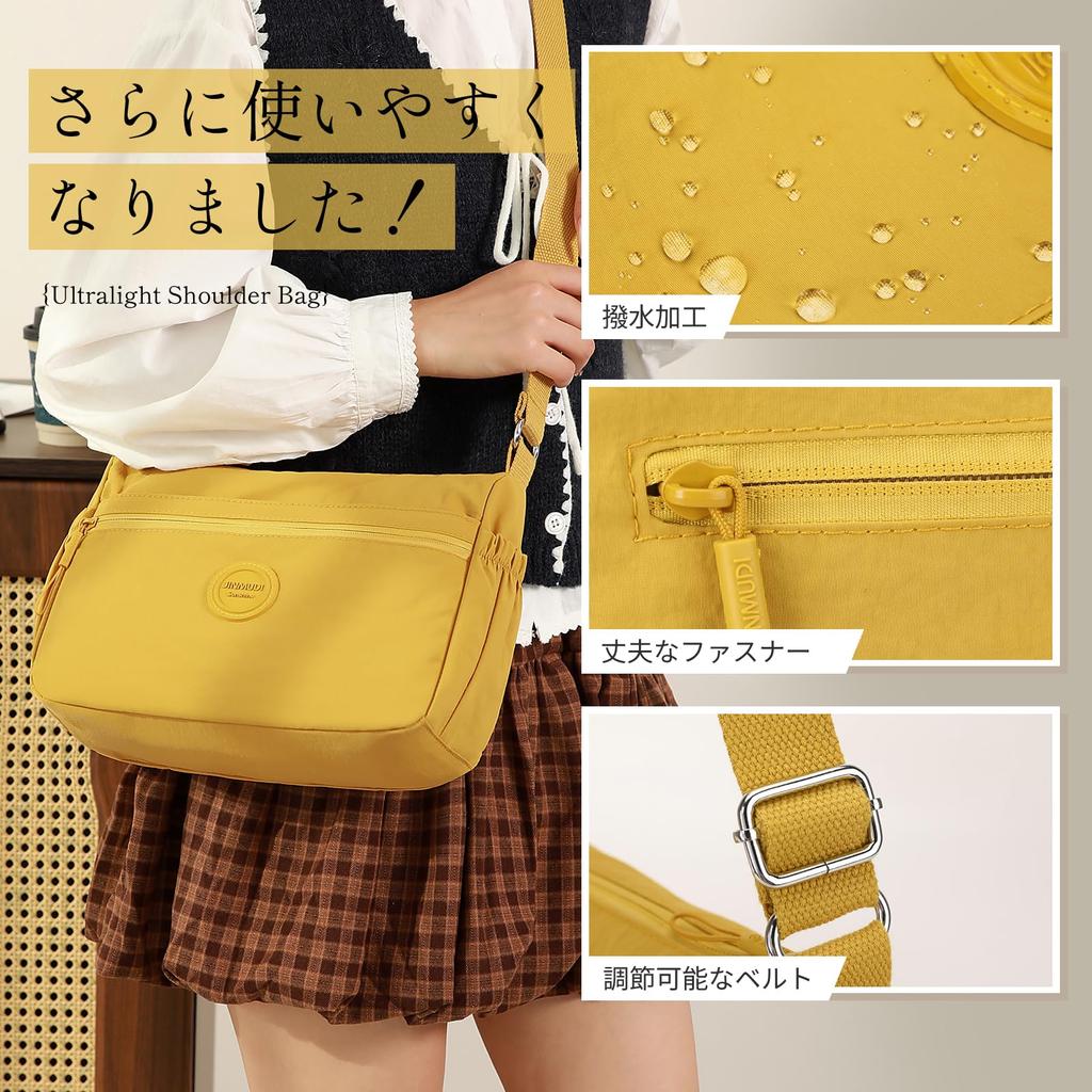 Manatsulife Shoulder Bag for Men and Women, Lightweight, Water-Repellent, Multifunctional, Large Capacity, Solid Color, Travel, Commuting, Everyday