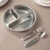 3 Compartments Dinner Plate 304 Stainless Steel Salad Plates Dishes Stackable Portion Control Diet Food Plate Dishwasher Safe