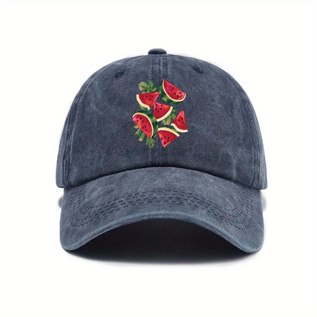 Watermelon Printed Baseball Cap Retro City Daily Commuting Suitable for Men and Women with Fun Patterns Casual Style