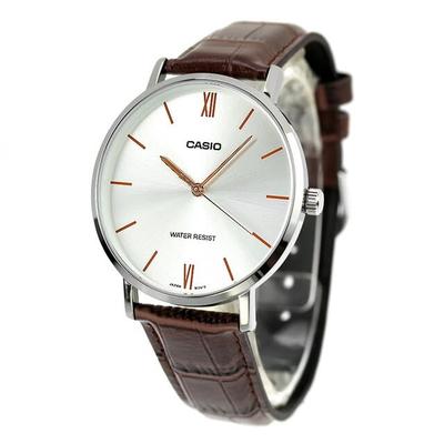 Standard Quartz Men's Watch MTP-VT01L-7B2 White Leather