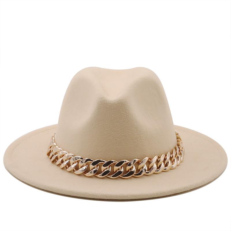 Hat For Women Autumn Winter New Party Jazz Fedora Hats With Fashion Luxury Oversized Chain Accessory Bag Two-piece Set