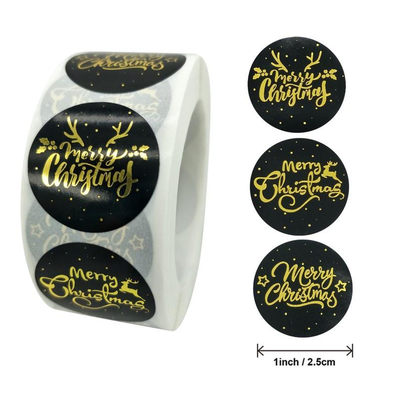 500Pcs/Roll 1 Inch Christmas Theme Seal Labels Stickers for DIY Gift Baking Package Envelope Decoration.
