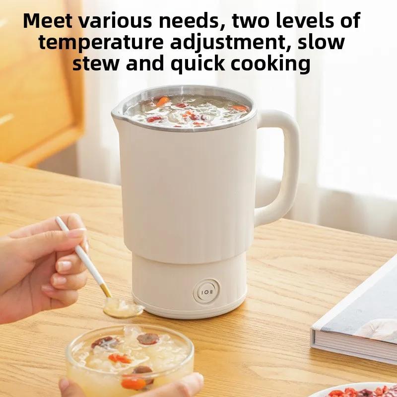 New Portable Outdoor Folding Electric Kettle 316 Stainless Steel Travel Household Hot Water Boiling Cup Food Grade Small Kettle