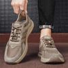 Leisure Mesh Breathable Top Layer Leather Men Sports Shoes Outdoor Mesh Hollowed Out Running Shoes Men Shoes