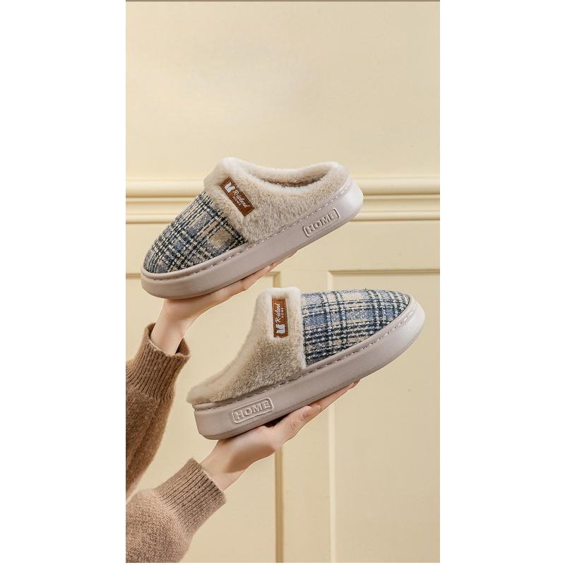 New Thick-soled Cotton Shoes for Women, Indoor Home Warm Slippers