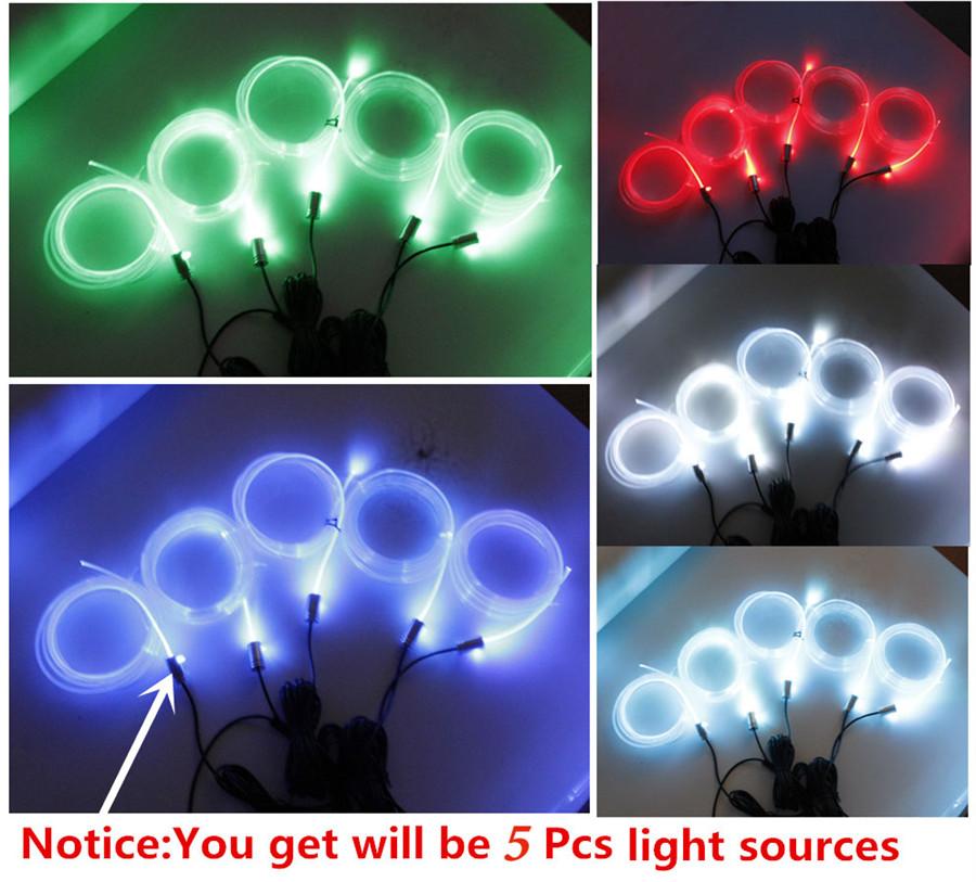5in1 6M RGB LED Car Interior Decor Neon Strip Light APP Control Atmosphere Light
