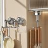 Suction Cup Kitchen Six-prong Hook Seamless No-drilling Rotating Wall-mounted Storage Rack for Pots, Spoons and Kitchenware