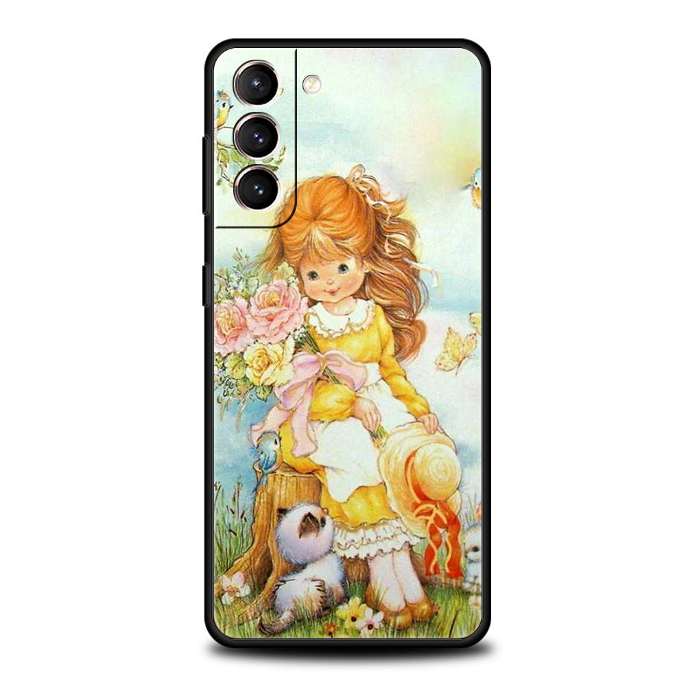 

Чехол для телефона Samsung Galaxy S25/S24/S23/S22/S20/S21/FE/Ultra/S10/S10E/S9/Plus/5G Мягкий ТПУ Чехол-оболочка Девочки Sarah Kay Милая Сумка Samsung S24Ultra