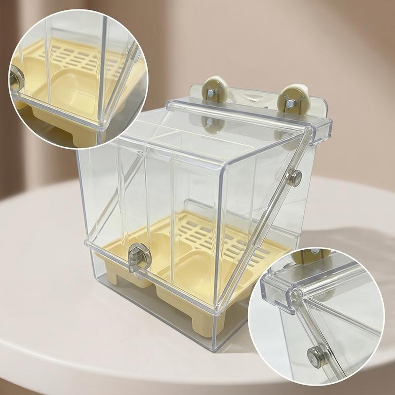 Cage Feeder Bowl Clear Bird Feeding Bowl Cage Bird Bath Compact Acrylic Pet Bath Transparent for Small Pets