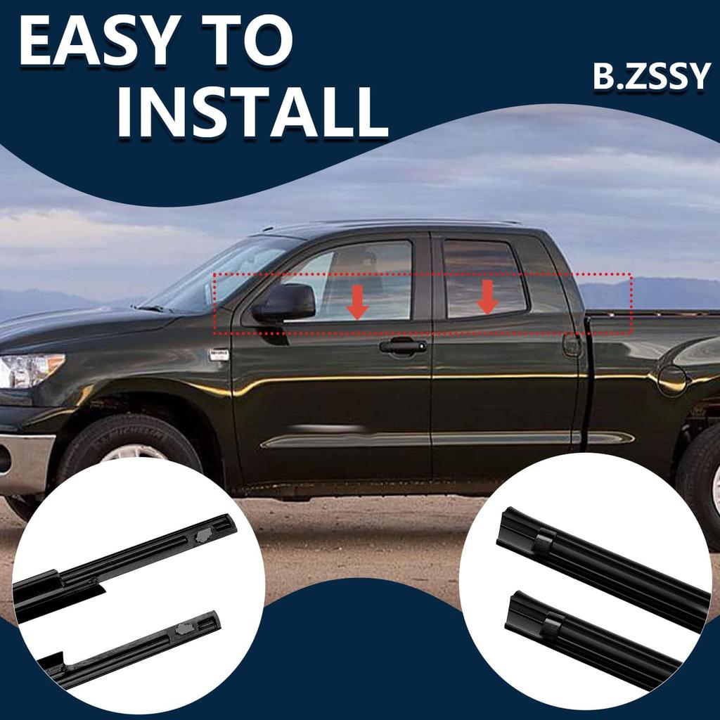 Weatherstrip Window Molding Trim Seal Compatible With 2007- Tundra Double Cab Replaces 68160-0C020 68210-0C020 68163-0C010 68164-0C010