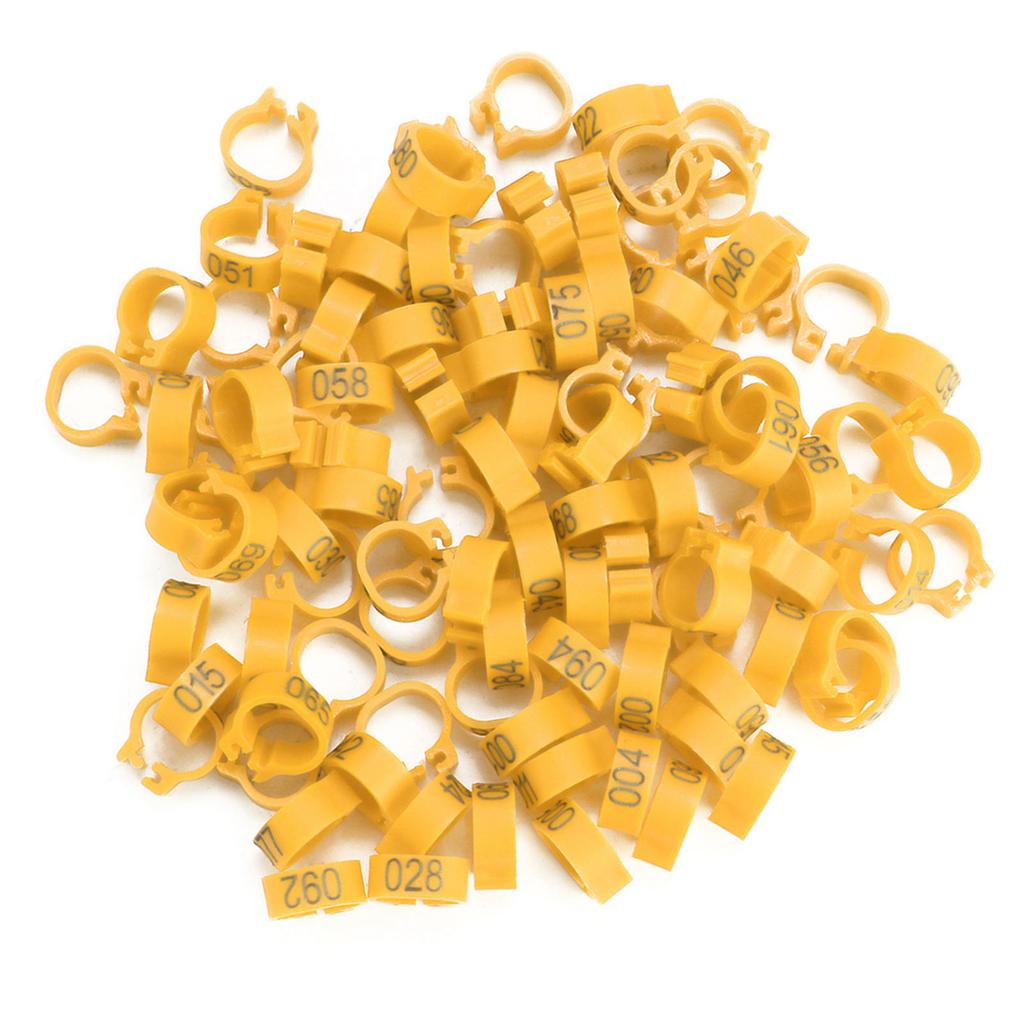 100PCS Bag 8MM 001 100 Numbered Plastic Letter Pigeon Bird Leg Bands Rings