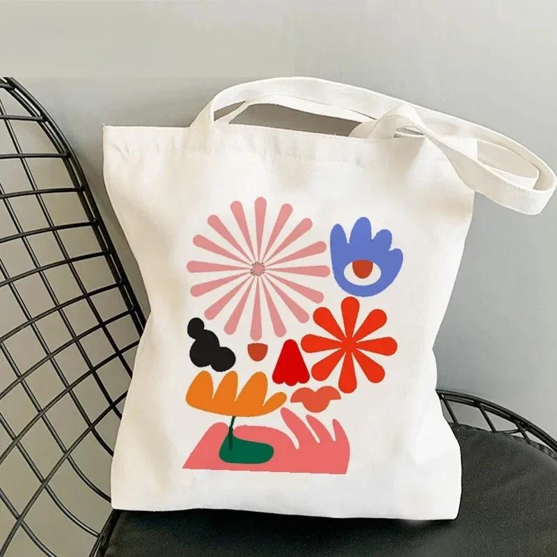 Lightweight Women Shoulder Bags Fashion Foral Canvas Tote Bag Large Capacity Shopping Shopper Handbag No Zipper Girl Handbags