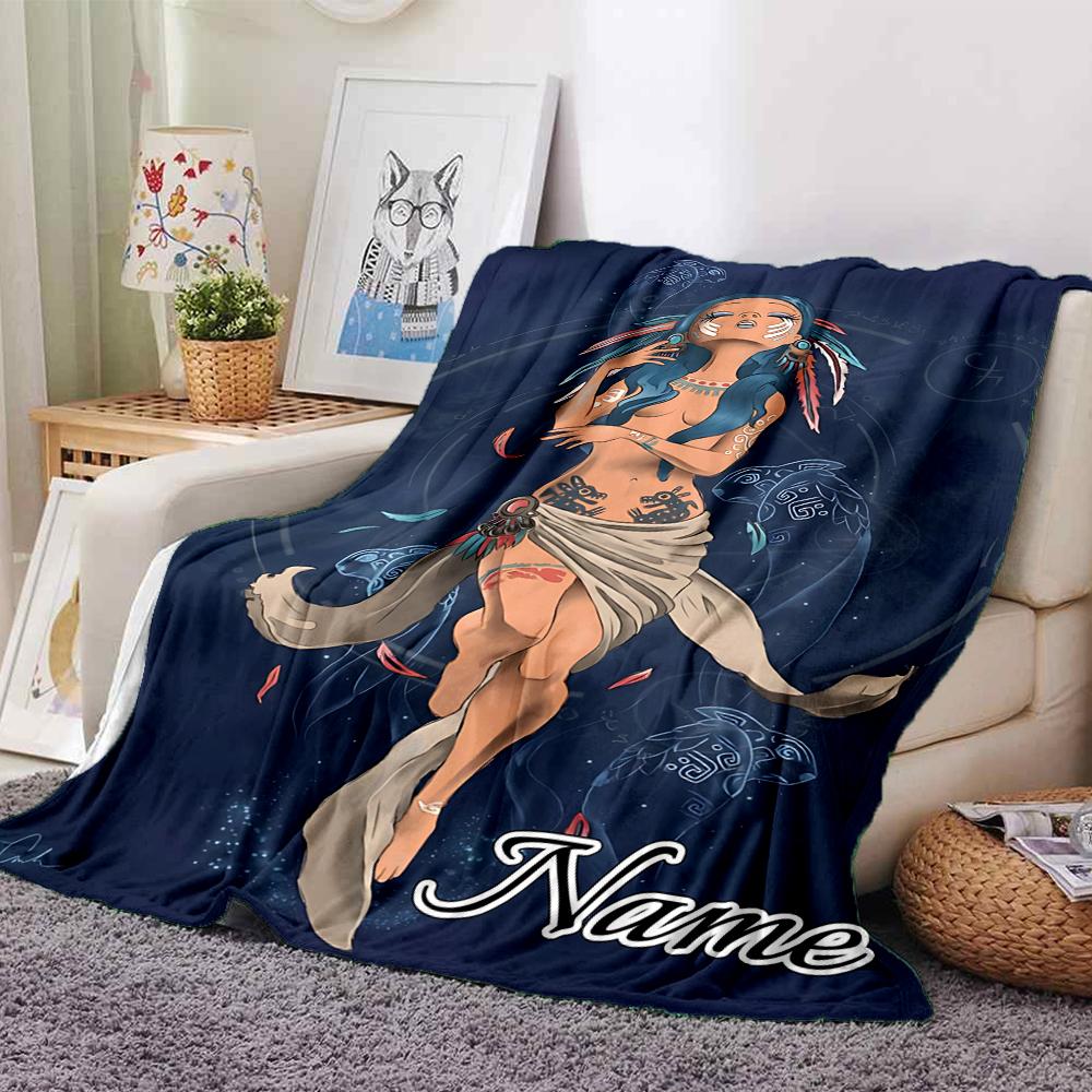 Custom Name Fiery Warrior'S Crown Party Blanket For Couch Bed Plush Cozy Fuzzy Blanket Super Soft Warm Blankets For Fall And Winter 0916281