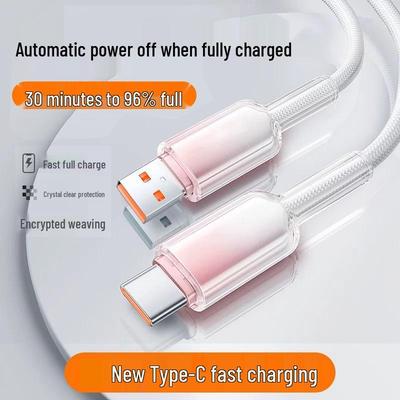 High-Speed 120W Type-C Cable for Apple & Huawei Honor - Crystal Clear Design, Supports Flash Charging