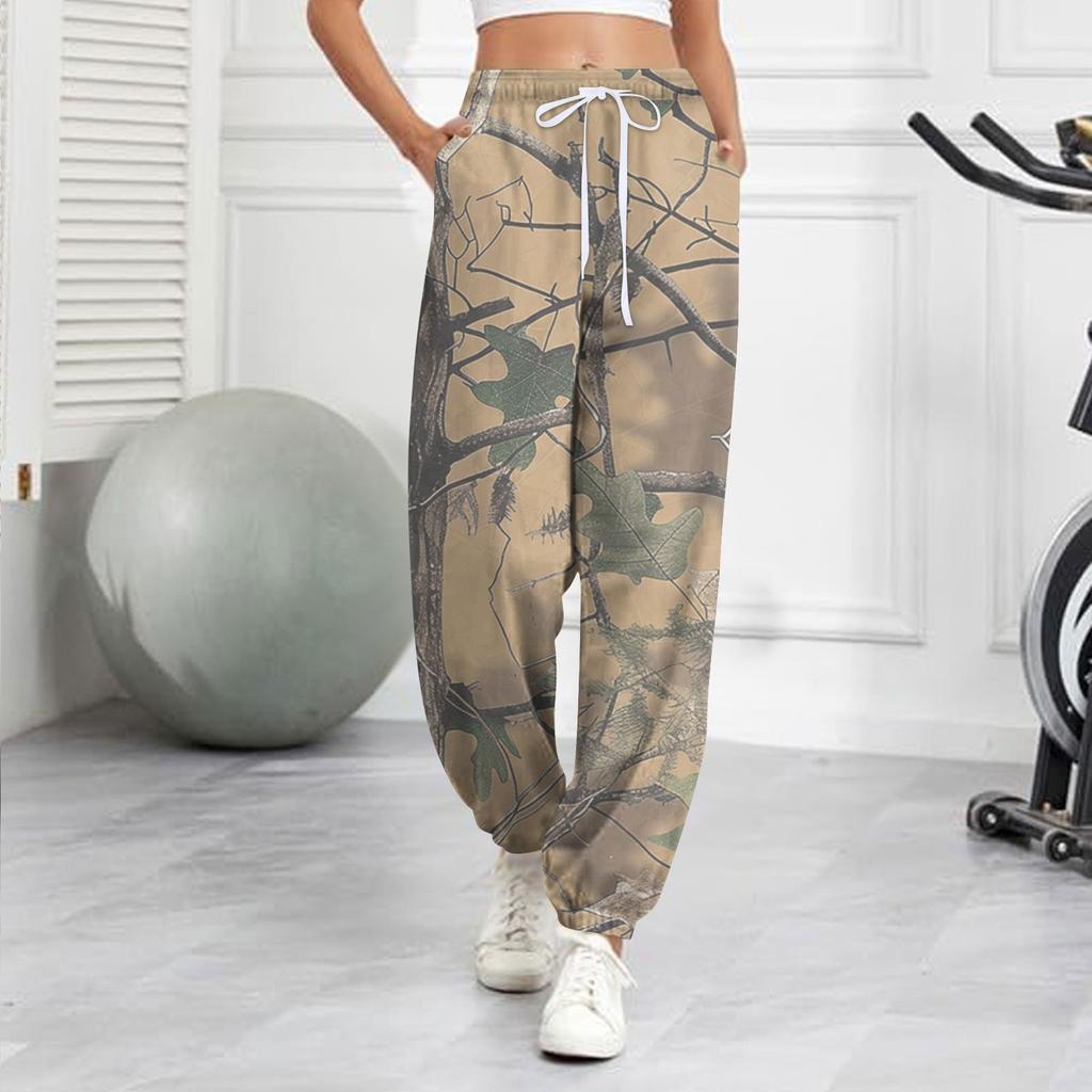 Women's Casual Fashion Sweatpants Dead Leaves Printed Casual Pants