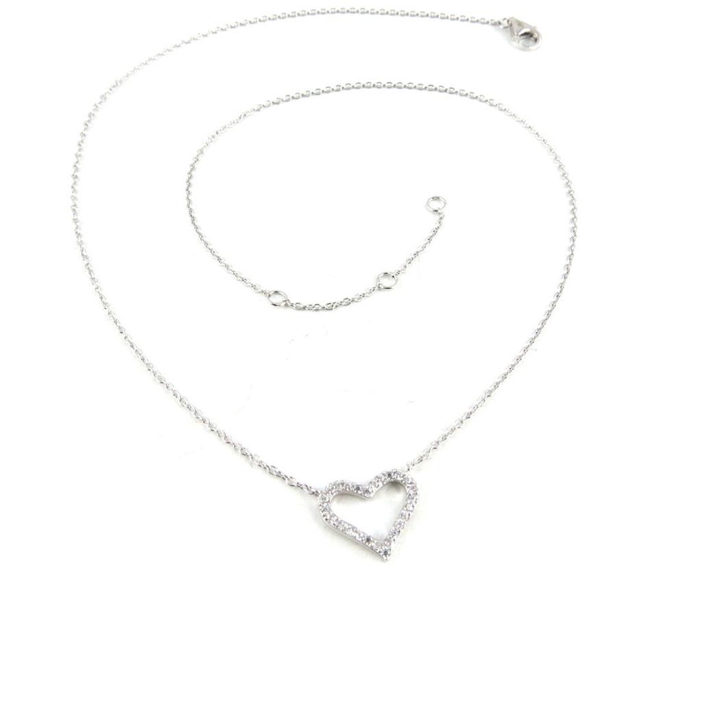 Les Trésors De Lily [L2038] - White 'Love' Silver Necklace