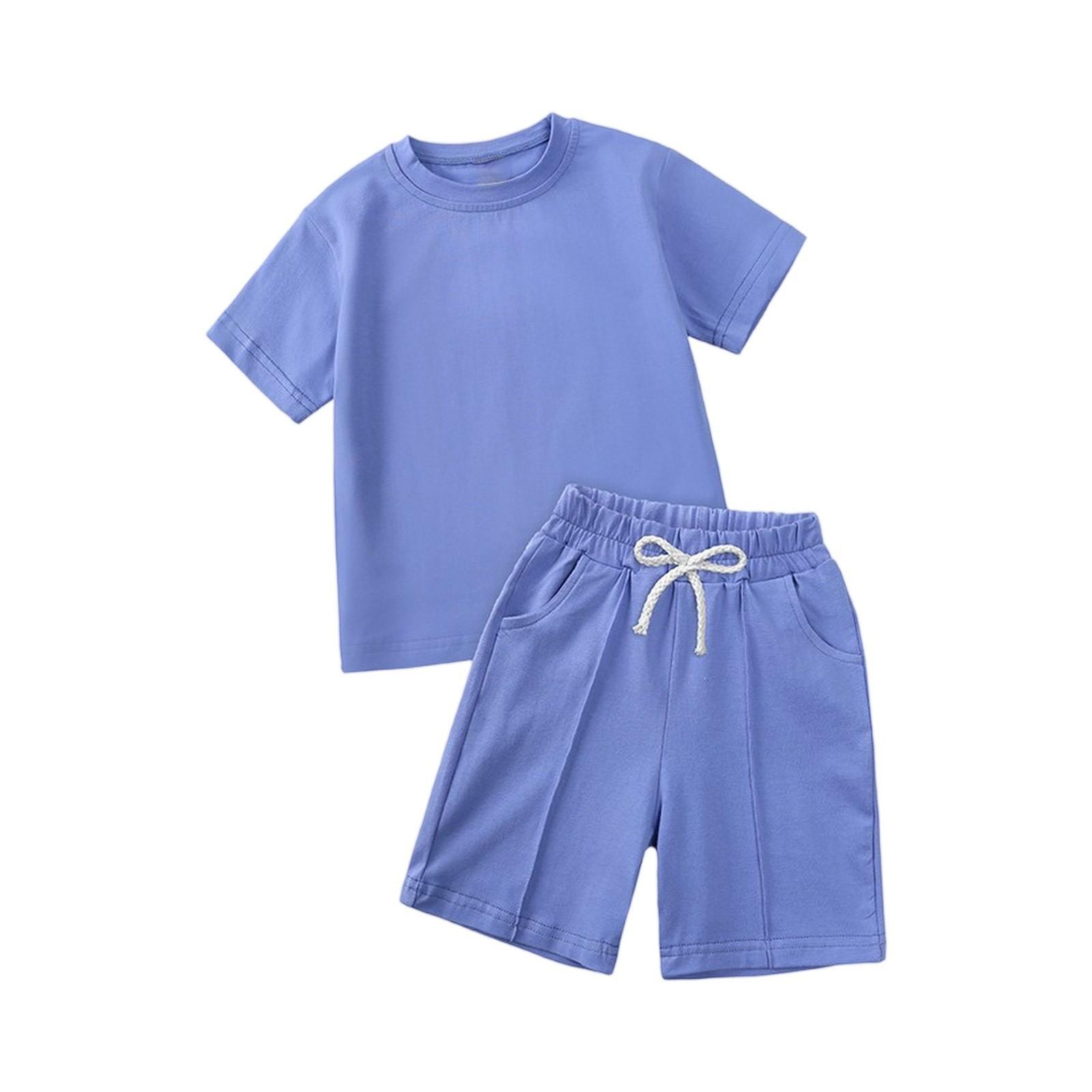 

Boys Short Sleeve & Shorts Set - Kids 2-Piece Summer Outfit 7 синий
