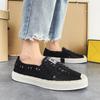 Men'S Shoes Denim Old Hole Design Sports Flat Shoes Fashion Straw Thick Sole One Pedal Board Shoes