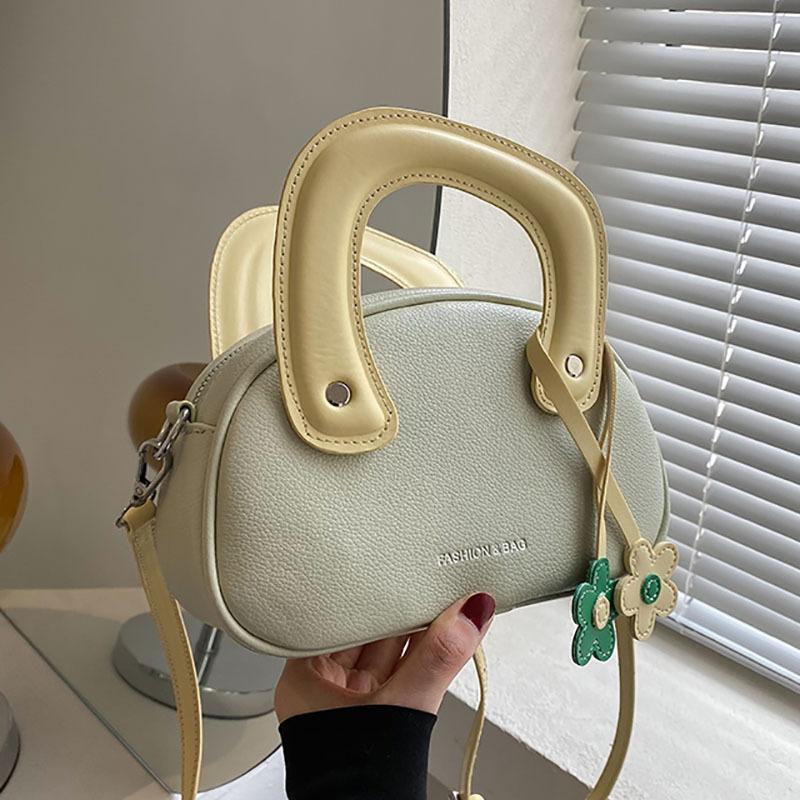 

Ручная маленькая сумка Женская новая ручная контрастная маленькая круглая сумка Сумка через плечо зелёный