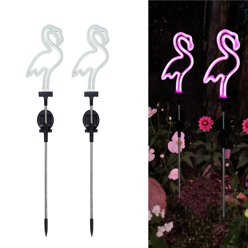 Solar Neon Flamingo Lights Landscape Garden Decoration Outdoor Waterproof Yard Lamp Lawn Terrace Light Patio Walkway Light