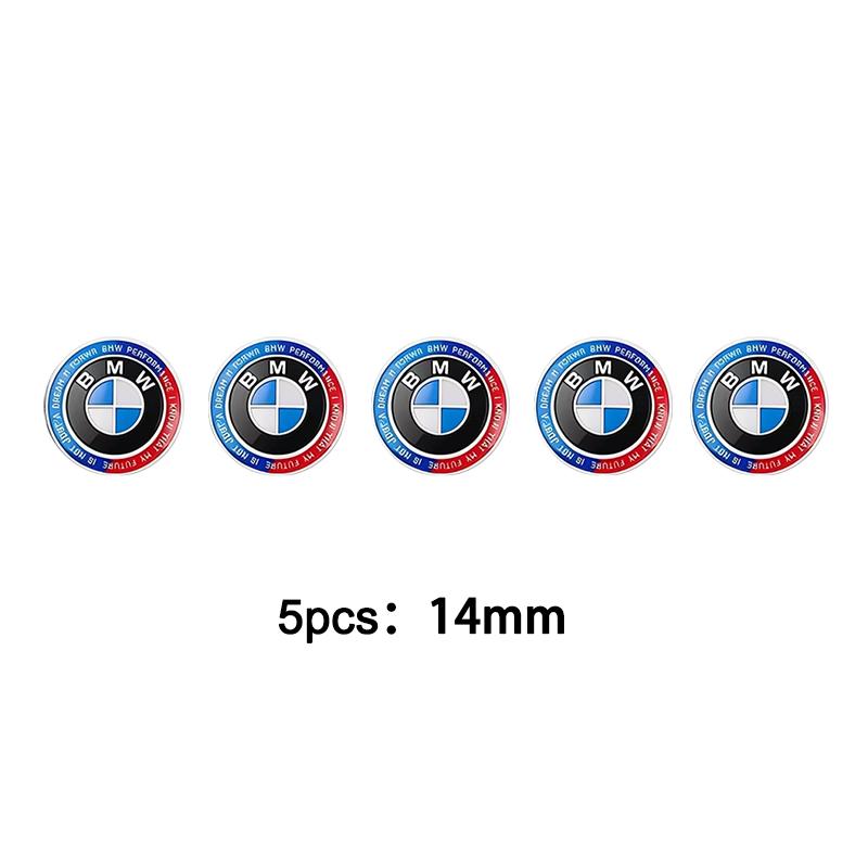 BBKP7 11mm 14mm 5/10pcs Car Remote Key Emblem Sticker For BMW 50th Anniversary M Power I3 G08 F15 F16 G20 E34 F94 F95 G30 G11 G12 E36