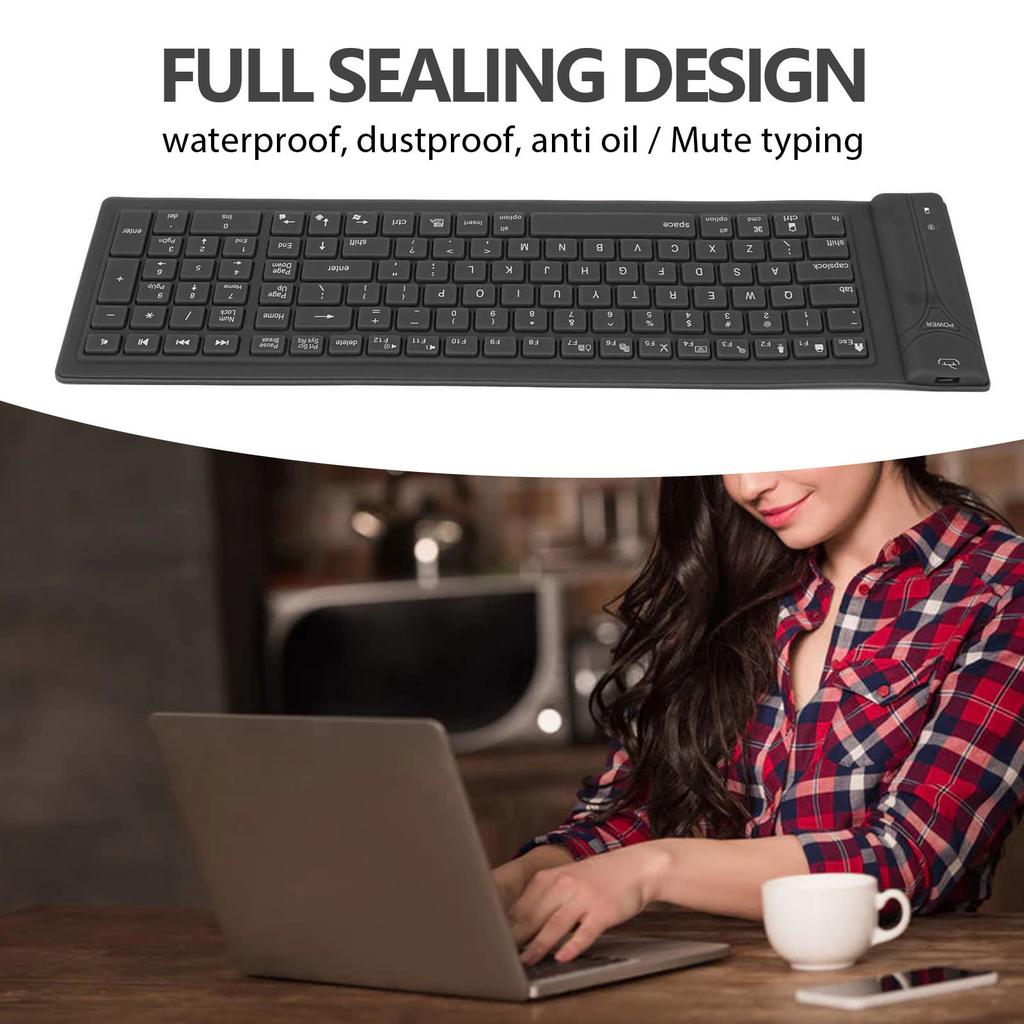 Clavier en Silicone Pliable 108 Touches Étanche Conception Entièrement Scellée Clavier Pliable pour la Frappe