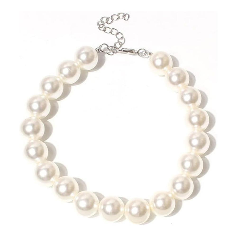 Acrylic Dog Collar Necklace Sparkling Pet Pearl Necklace Elegant Pet Neck Straps  Pet Supplies