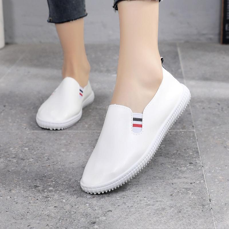 Scarpe bianche classiche all-match Scarpe da donna traspiranti cave traspiranti antiscivolo morbide leggere traspiranti in un solo passaggio Scarpe in pelle da donna