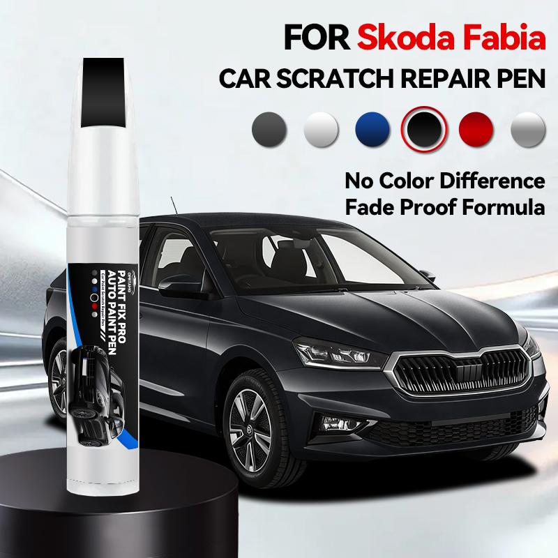 Pro Škoda Fabia 1999-2025 6Y 5J NJ HB Opravný pero na lak Dotykové pero Odstraňovač škrábanců DIY Autopříslušenství Černá Bílá Stříbrná Modrá Červená