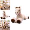 Animal Plush Toy Large Brown Horse With Short Plush Fabric For Kids Room Decor