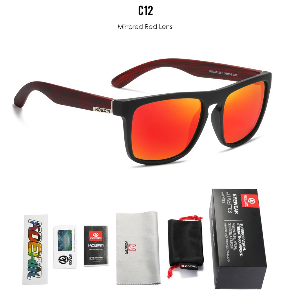 KDEAM Legend Square Sunglasses Polarized Lens For Men Women Outdoor Sports Fishing Mountaineering Sun Glasses With Brand Box 4