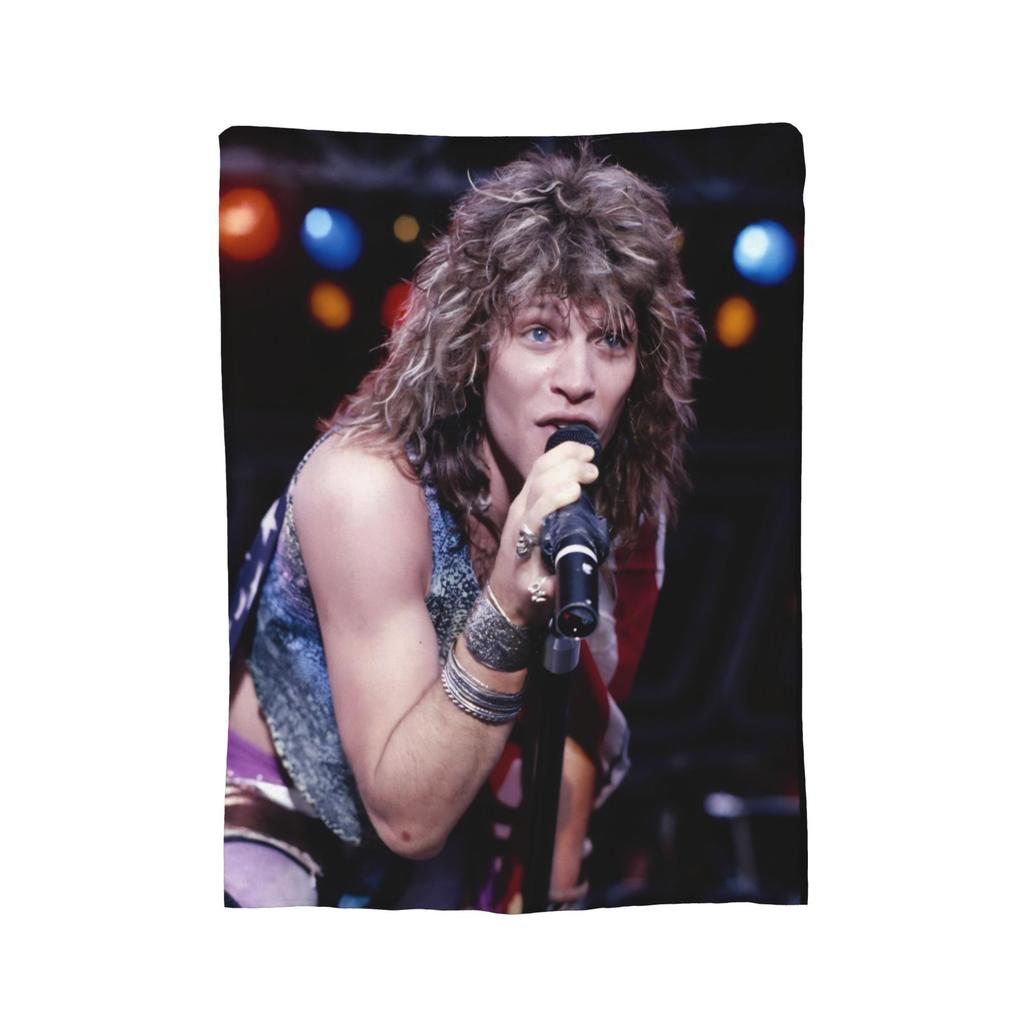 Bons Jovis s Rock Blankets Flannel Summer Air Conditioning Multifunction Super Warm Throw Blanket for Home Outdoor Quilt