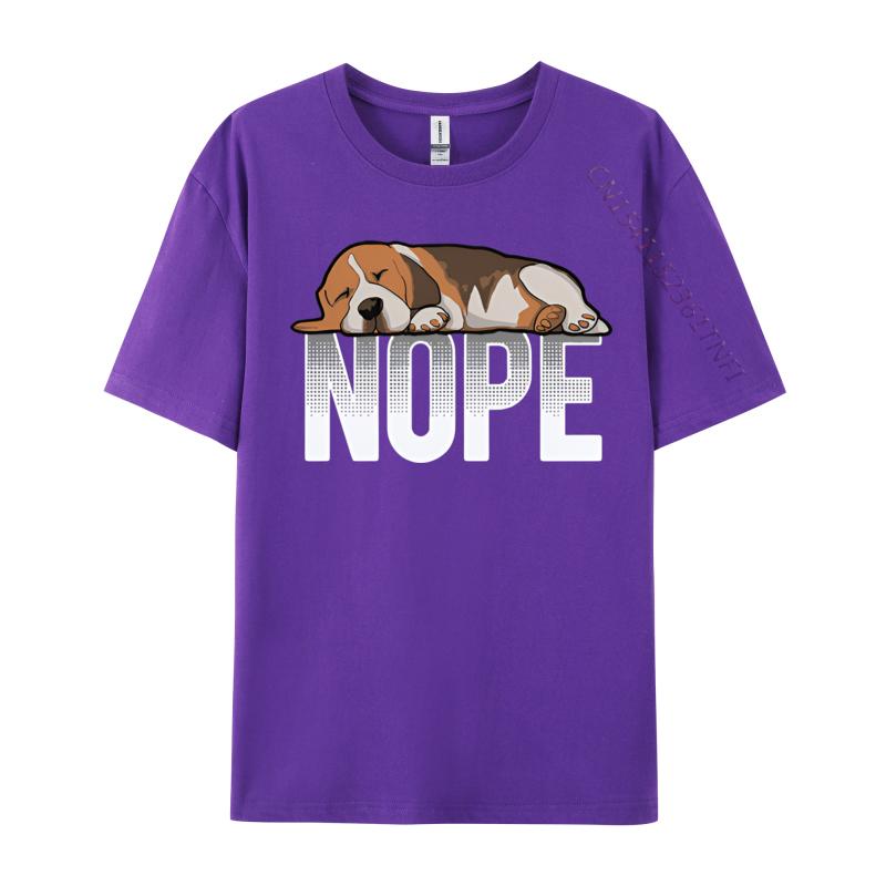 Beagle Dog Nope Vintage Tshirt Mens All Cotton Loose Fitting Oversized Tshirt Top Grahpic Tee Shirt