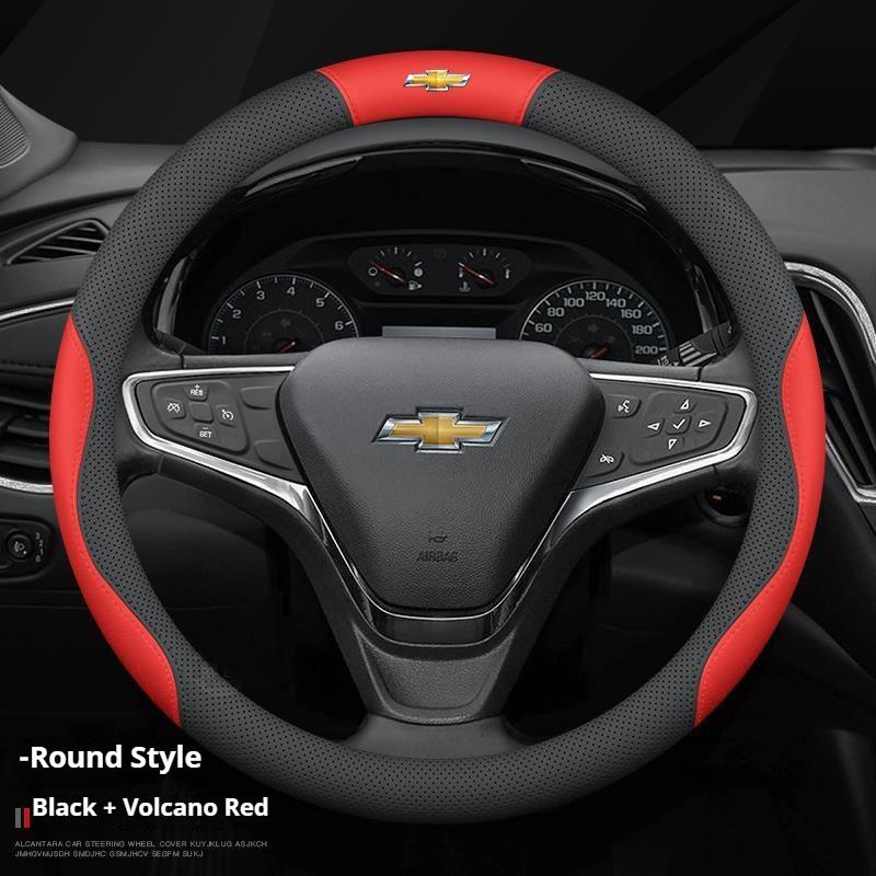 For Chevrolet Cruze Bolt Aveo Spark Onix capti Cavalier Carbon fiber Suede Microfiber Car Steering Wheel Cover Auto Accessories