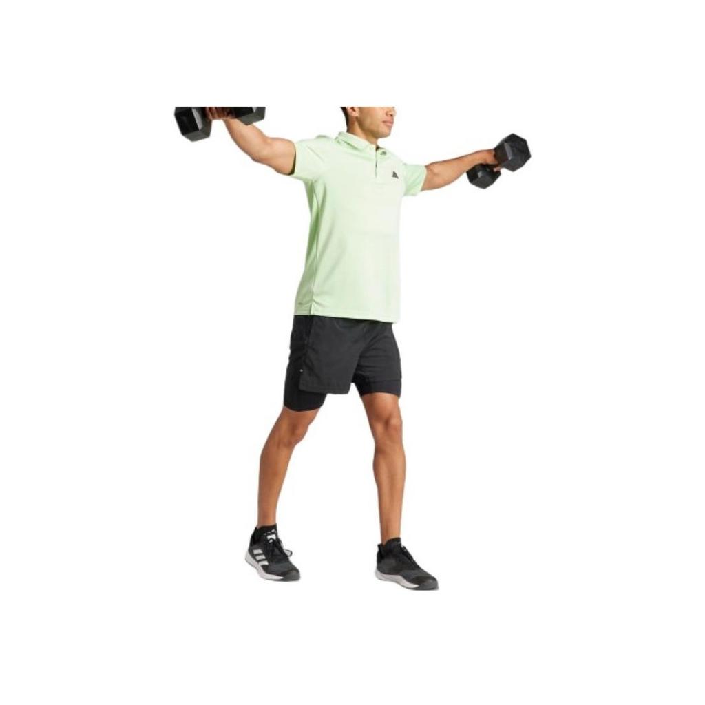 Adidas Logo Print Elastic Two-In-One Loose Straight Sports Shorts Men Shorts Black IR8597